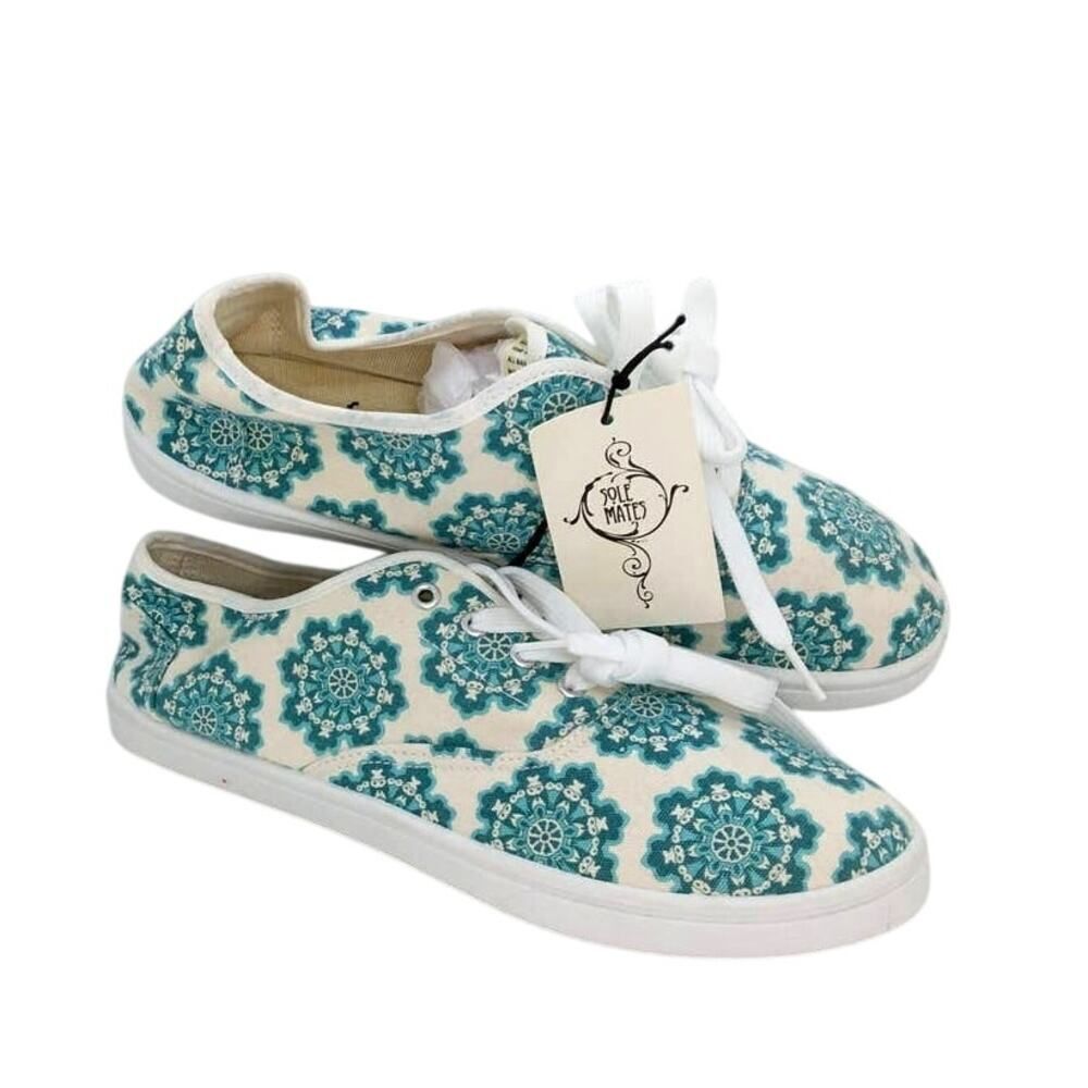SoleMates NEW Women's Green & White Fashion Sneakers - Size: 9